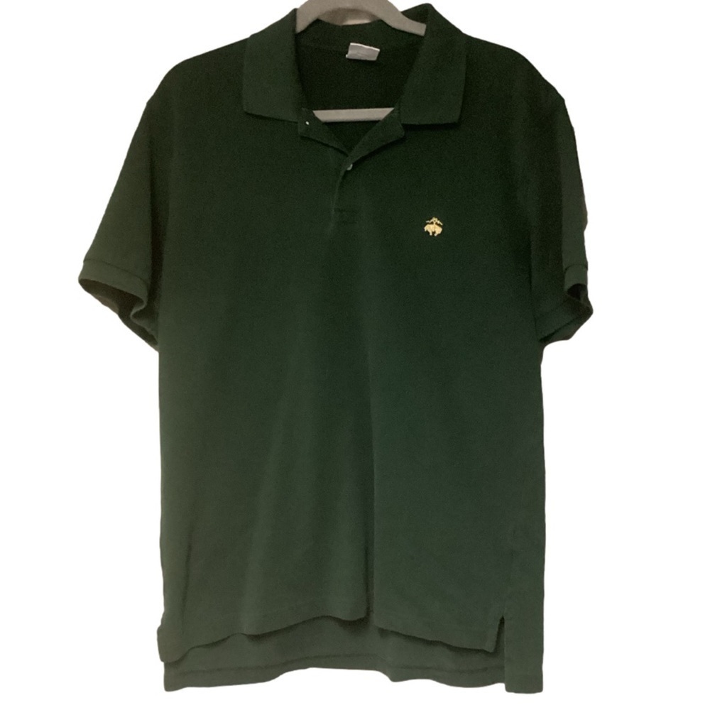 Brooks BROTHERS Green Pique Knit Short Sleeve Polo Size L